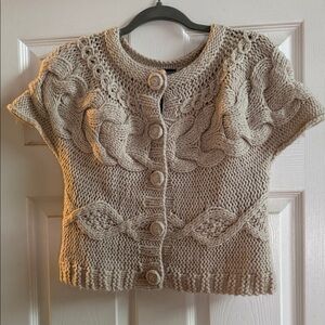 Lucky Brand Cable Knit Cardigan in Cream